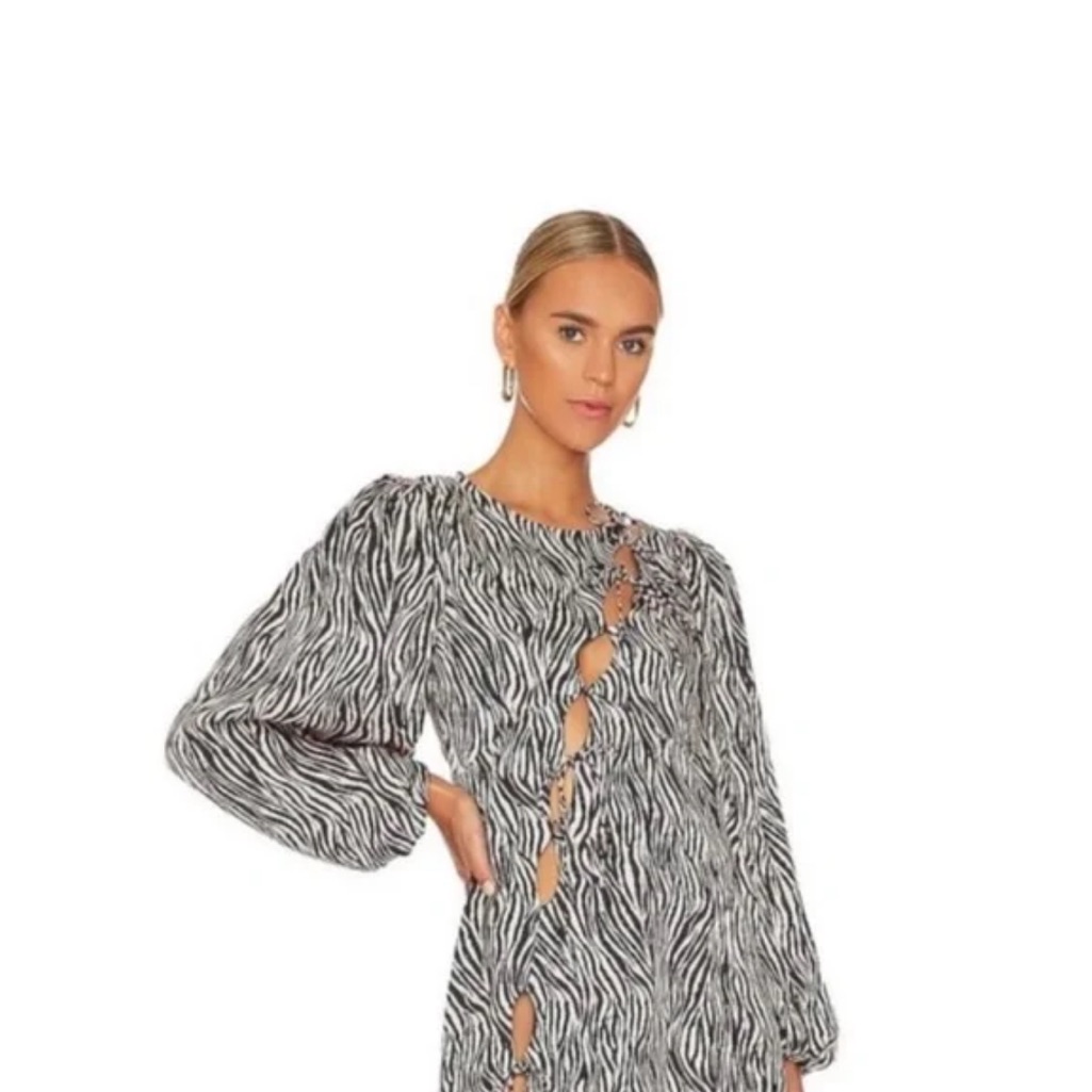 For Love And Lemons Black And White Zebra Rosita Dress